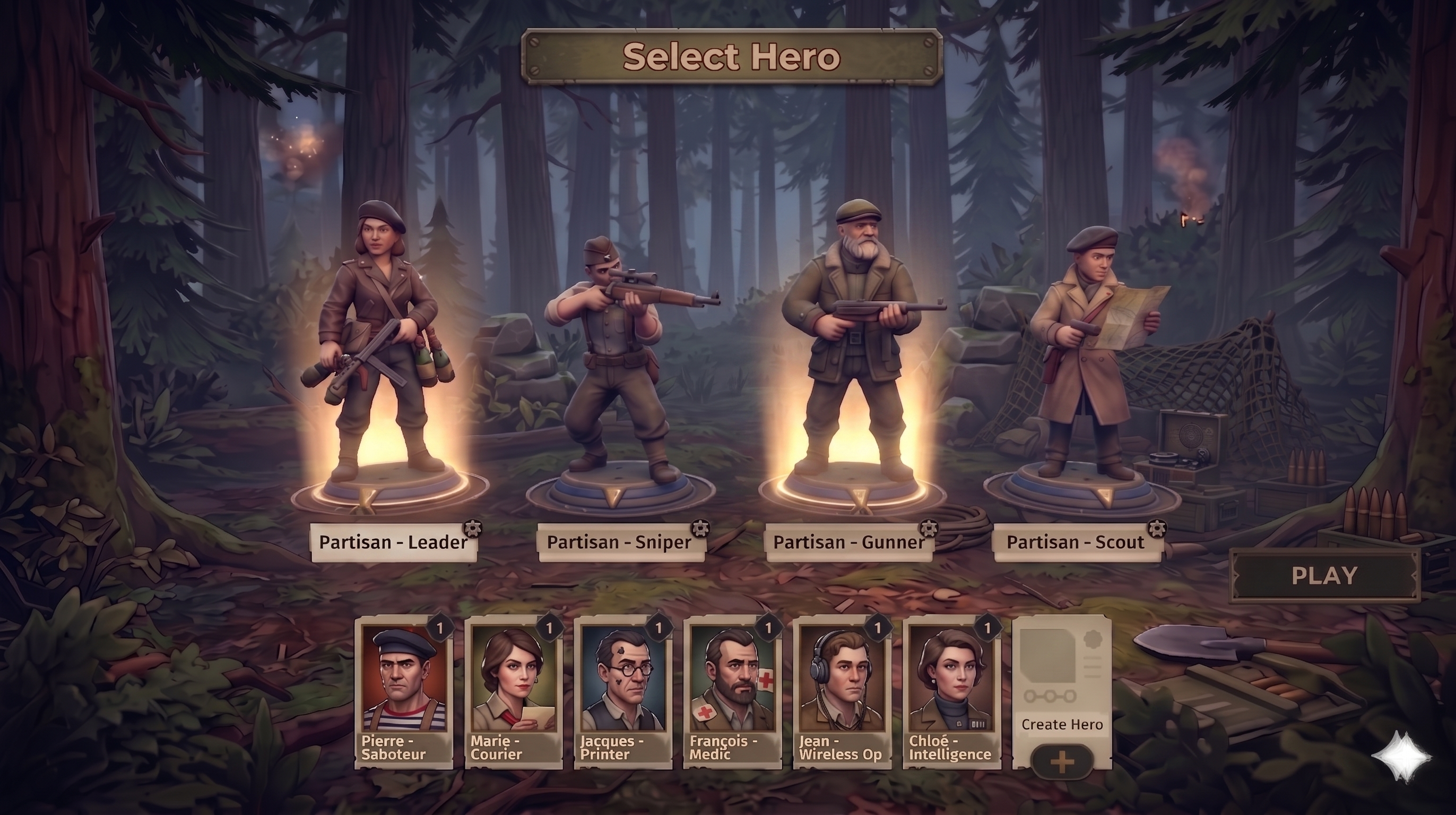 Character selection screen showing the cell roster